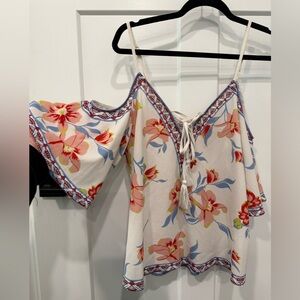 Floral Cold-Shoulder Blouse